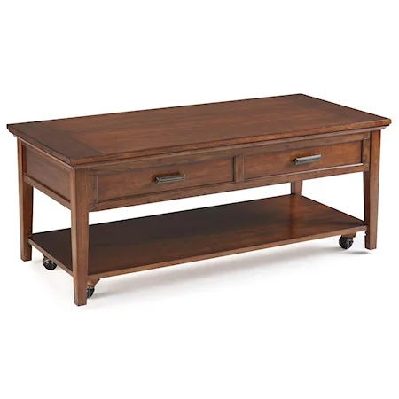 Lift Top Cocktail Table With 2 Drawers